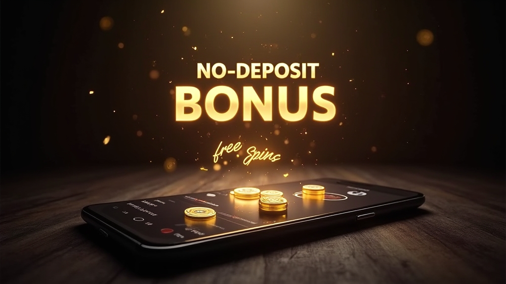 Casino lobby na may no deposit bonus banner at login form