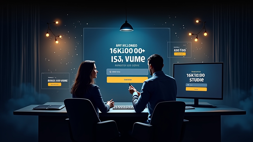 Madilim na casino screen na may promo code panel at bonus form